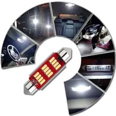 Lâmpada Led Premium Carro Torpedo Pingo Teto Placa Luz Cortesia 36mm ou 41mm Branco Canbus Canceler 12v 24v Unidade