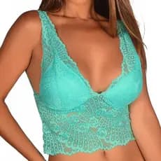 Cropped Top Renda Sutiã Regata Feminino Blusa St017