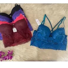 Cropped Top De Renda Tiras Dupla Alça Regulável Com Bojo Strappy Feminina St027