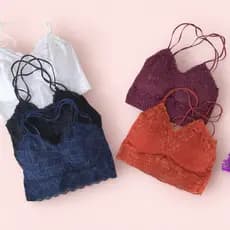 Cropped Top De Renda Com Alça Com Bojo Confortável Casual Sutiã St073