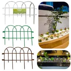 Cerquinha Jardim Kit 3 Cerca Jardinagem Decoração Branca Verde Marrom Cercado Flor Plantas