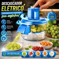 Descascador Elétrico Automático Portátil Recarregável Cozinha Descascar Alho Uvas Frutas Legumes