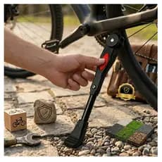 Descanso Apoio Lateral Para Bicicleta Pezinho Bike Com Regulagem Altura Universal Tripé Traseiro