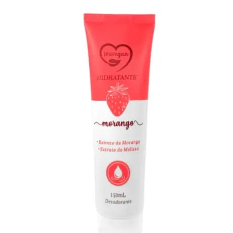 HIDRATANTE SOU VEGAN MORANGO EXTRATO DE MORANGO E MELISSA 150ml DESODORANTE CORPORAL
