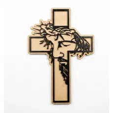 Quadro Decorativo Cristo Crucifixo Vazado Alto Relevo Religioso MDF