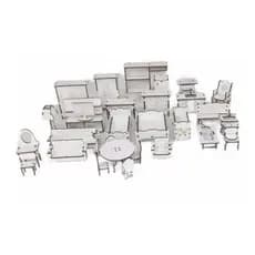 Kit Em Madeira Mdf 30 Mini Móveis Para Casinhas