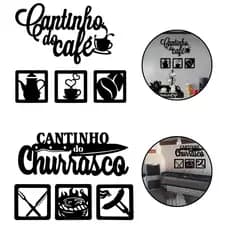 Kit Decoração De Parede Cantinho Do Churrasco + Café Decoração Area De Lazer