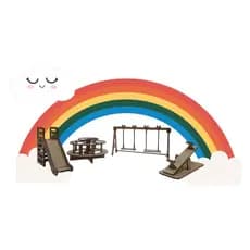 Kit Parquinho De Mdf Para Casinha De Boneca - 4 Peças