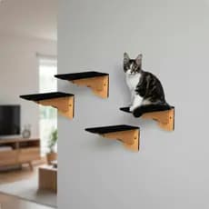 Kit de 4 Degraus Para Gatos em mdf com carpete seguro e arranhador - produto montado e envio rapido