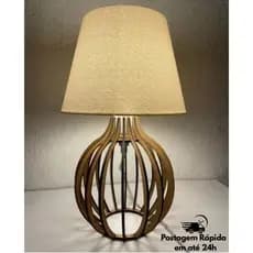 Abajur Luminária  Mdf Bivolt   Criado Mudo Mesa Quarto Sala Elegante