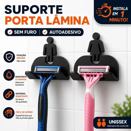 Suporte De Lâmina De Barbear Conjunto  Feminino Masculino Parede Banheiro
