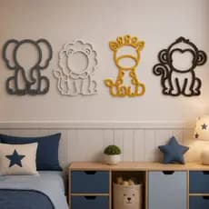 Quadro Decorativo Safari Menino Menina Infantil Parede Porta Minimalista