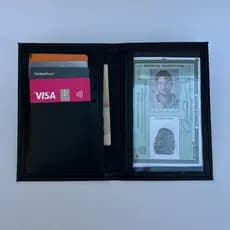 Carteira Couro Ecologico Slim Feminino Masculino CHN E RG Premium