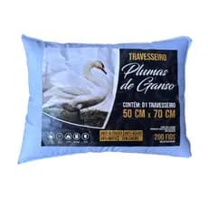 Travesseiro Pena de Ganso 100% Toque Macio Promoção Antialérgico Fibra Ecológico Super Macio