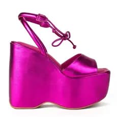 Sandalia Feminina Dakota Metalizada Plataforma Alta Original Y0601