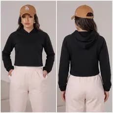 Blusa Moletom Feminino Moletom Flanelado Cropped Felpado Casaco Moletom Capuz Moletom Quente Inverno