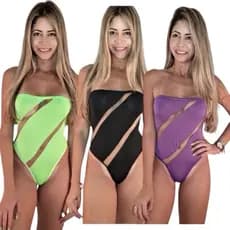 BODY MAIÔ TENDÊNCIA ROUPA FEMININA SEM ALÇA EM SUPLEX E TULE SENSUAL BLOGUEIRA