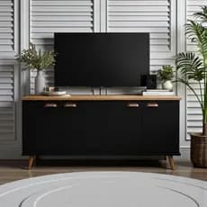 Buffet Aparador 120cm 4 Portas Pés Palito Retrô com Prateleiras