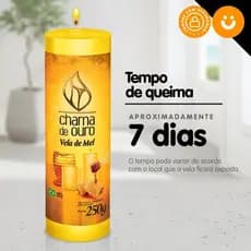 Vela 7 dias Perfumada Colorida Velas Votivas 250g Cor Mel Amarela