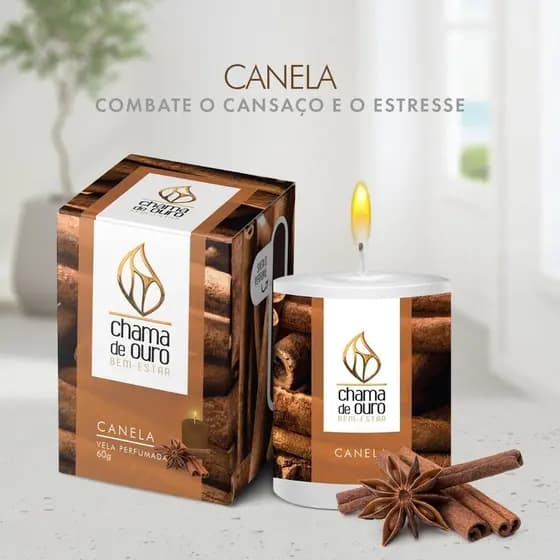 Vela Aromatica Velas Perfumada Decorativa 60g - Perfume Canela