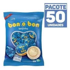 Bombom Bon O Bon Arcor Recheio Beijinho e Morango 750g Pacote 50un Delicioso Tradicional Cremoso