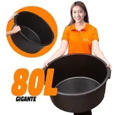 Bacia De Plastico Grande Reforcada Multiuso C Alca 80l