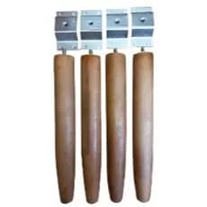 kit 4 Pé palito madeira 35 cm com chapinhas de metal