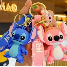 Chaveiro Stitch 3D Emborrachado Premium Grande Disney Pingente Mochila Infantil Azul