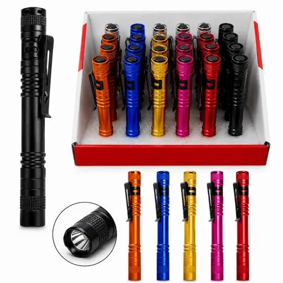 Lanterna Caneta LED Tática Portátil Alumínio Clip Bolso Pilha AAA EPX