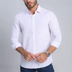 Camisa Social Masculina Slim Fit Manga Longa Premium Elegante Confortável Comprida Esporte Fino Blusa Casual de Botão