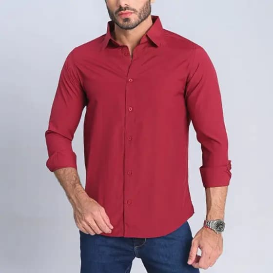 Camisa Masculina Social Premium Slim Fit Elegante Manga Longa Confortável Blusa Comprida Casual com Botão Esporte Fino