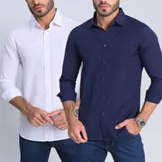 Kit Camisa Social Masculina Slim Fit Manga Longa Premium Elegante Confortável Comprida Esporte Fino Casual de Botão