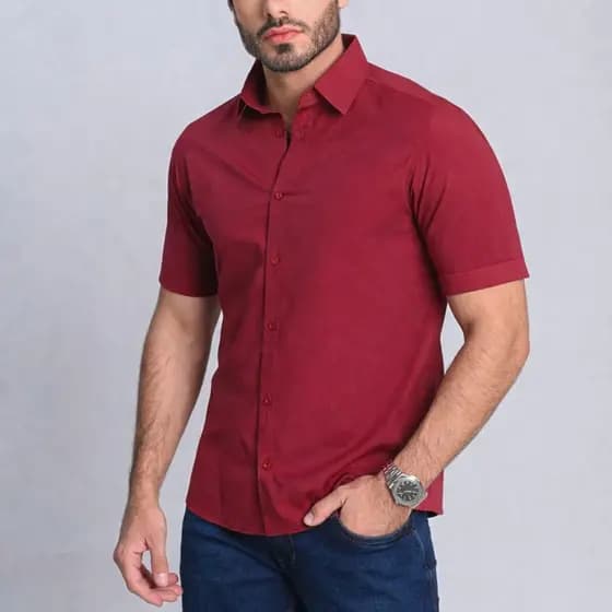 Camisa Masculina Manga Curta Social Slim Fit Premium Esporte Fino Elegante Confortável Blusa Casual de Botão