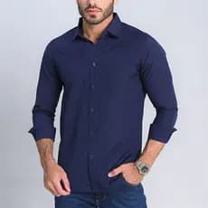 Camisa Masculina Social Premium Slim Fit Elegante Manga Longa Confortável Blusa Comprida Esporte Fino Casual com Botão