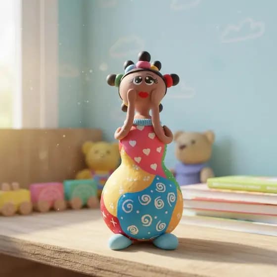 Boneca de cabaça feita a  mão.