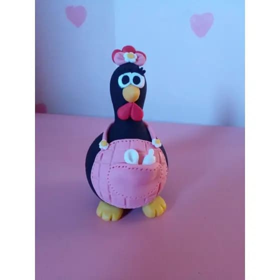 Galinha de cabaça feito a mão .
