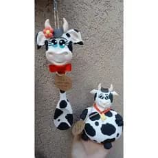 Conjunto de vaquinhas. Colher de pau e vaquinha de cabaça.