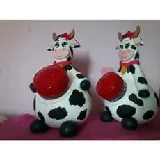 Vaquinha porta saleiro artesanal  .