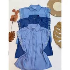 Regata jeans seda importado femininas modas LD03317