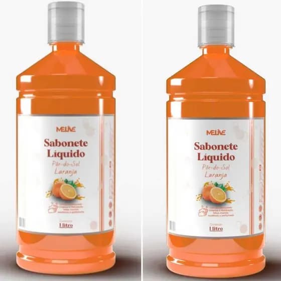Kit 02 Sabonetes Líquido Pôr do Sol Laranja Melive 1Litro