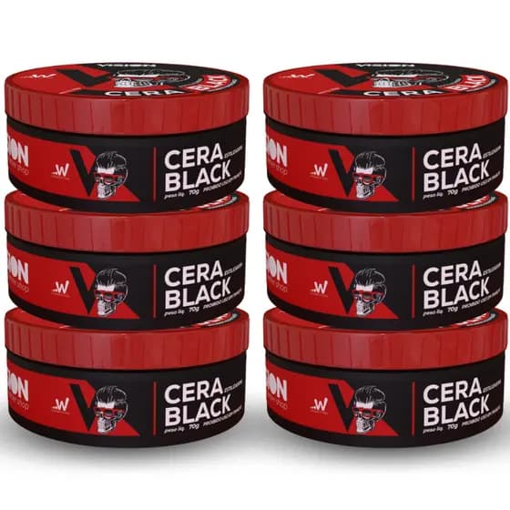 Kit 06 Cera Pomada Modeladora Vision Barber Shop 70g Barba Cabelo Bigode