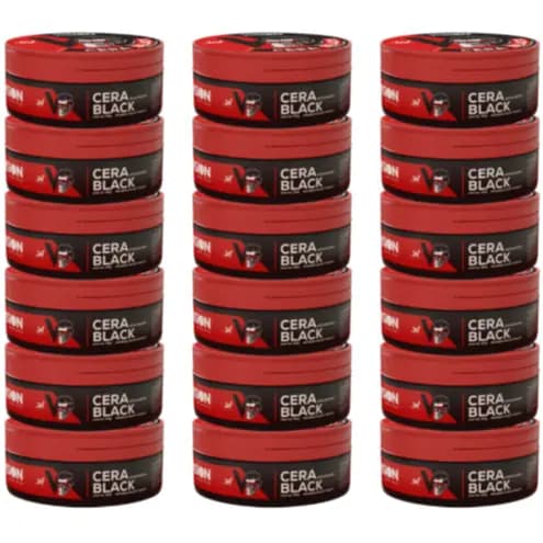 Kit 18 Cera Pomada Modeladora Black Vision Barber Shop 130g Barba Cabelo Bigode - Black