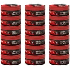 Kit 18 Cera Pomada Modeladora Black Vision Barber Shop 130g Barba Cabelo Bigode - Black