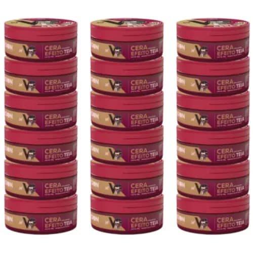 Kit 18 Cera Pomada Modeladora Teia Vision Barber Shop 130g Barba Cabelo Bigode - Teia