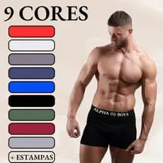 Kit 5 Cuecas Box de Microfibra Alpha Boys Original Roupas Masculinas Atacado