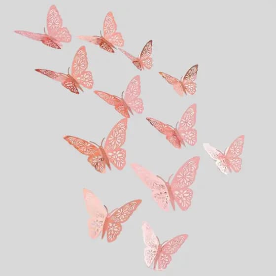 36 Adesivos  Borboleta  Decoração 3D Para Festa de Aniversário Sala Quarto Casamento
