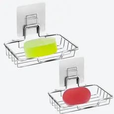 2 x Saboneteira Para Parede Aço Inox Adesiva Prática Sem perfuração Elegante Resistente