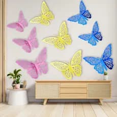 36 Borboletas 3D Decoração quarto Sala Parede Festa Infantil Fácil de Aplicar Acompanha Adesivos
