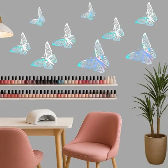 Adesivos  Borboleta  Decoração 3D KIT c/36  Para Festa de Aniversário Sala Quarto Casamento