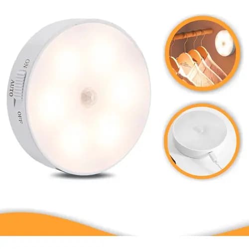Lâmpada Inteligente Sem Fio Sensor Indução Recarregável Usb
